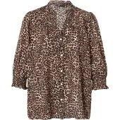 ONLY Bluse 'ONLRAYA' mørkebeige / sort / hvid