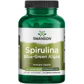 Swanson Health , Spirulina Blå-Grøn Alge, 500 mg, 90 Veggie Kapsler