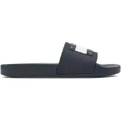 Tommy Hilfiger Tommy Jeanstil mænd. EM0EM01191 Flipflops med navy-præget logo (45), Fast, Ingen, Casual, Badetøj, Blå