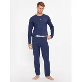 GUESS Pyjamas lang 'Derrick' blå / hvid