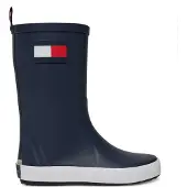 Tommy Hilfiger Gummistøvler 'RUDY' blå / kirsebærsrød / hvid