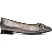 Caprice Ballerina, grey, made of Leather with Trapeze heel, Size 40
