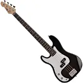 Gear4Music LA Venstrehånds Basguitar fra Sort