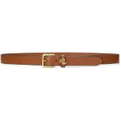 Ralph Lauren Lauren Ralph Laurentil kvinder. 412968763002 Smalt læderbælte med brunt logo (M), Casual
