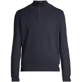Gant Ganttil mænd. 2068028 Sacker Rib sweatshirt med halv lynlås i navy (3XL), Casual, Bomuld, Blå