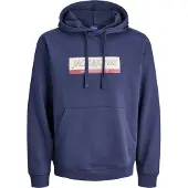 Jack & Jones Sweatshirt 'JORInwood' violetblå / carminrød / hvid