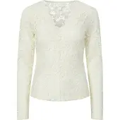 Y.A.S Lacey V-neck Lace Top Langærmet Bluse