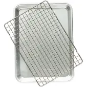 Nordic Ware Naturals quarter sheet bageplade med rist Sølv