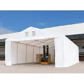 TOOLPORT 5x18m PVC lagertelt, mørkegrøn, med bundramme, uden statikpakke
