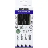 Tombow Fineliner MONO drawing set Fine med 4 stk.