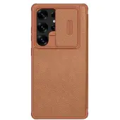 NILLKIN Samsung Galaxy S25 Ultra Qin Pro Flip Cover - Brun