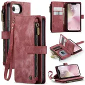CASEME iPhone 16e/17e C30 Multifunktionel Pung - Rød