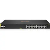 HP HPE Aruba 6000 24G Class4 PoE 4SFP 370W Switch - Switch - Administreret - 24 x 10/100/1000 (PoE+) + 4 x Gigabit SFP - side til side-luftstrøm - monterbar på stativ - PoE (370 W)