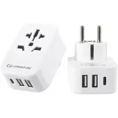 Lifeventure Europæisk Travel Adaptor med USB + USB C