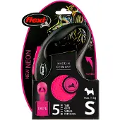 Flexi Udtrækkelig Snor Ny Neon - Pink - S
