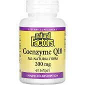 Natural Factors , Koenzym Q10, 200 mg, 60 Mykt Gel