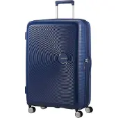 American Tourister Soundbox, Spinner, Blå, Polypropylen (PP), 4 hjul, Roterende hjul, Lynlås