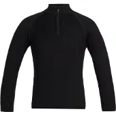 Icebreaker - Skiundertøj børn - K Merino 260 Tech LS Half Zip Black til Unisex - Børnetoj Størrelse 4 År - Sort