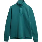 Superdry Superdrytil mænd. M2014093A Sweatshirt med halv lynlås Classic Pique grøn (L), Casual, Bomuld, Lange ærmer