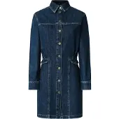 Pepe Jeans Pepe Jeanstil kvinder. PL9537685 Gemma-kjole blå (S), Casual, Bomuld, Denim, Lange ærmer