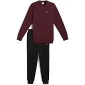 Puma Essentials Elevated Crew Sweat Suit Men, Clothing, Ruby Shimmer, XS