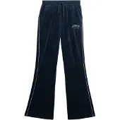 Superdry Superdrytil kvinder. W7011274A Country Club Velour Straight Pants navy (S), Casual, Polyester, Blå