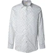Pepe Jeans Pepe Jeanstil mænd. PM3090845 Casper-skjorte hvid (L), Casual, Bomuld, Lange ærmer