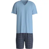 Calida Pyjamas kort navy / turkis / opal / hvid