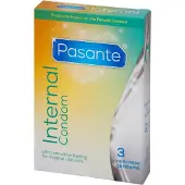 Usorteret Pasante Internal Condom Latex-Free Women's Condoms (Femidom) Hypoallergenic Hormone-Free and Skin-Friendly 3 Pack