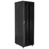 Lanberg FF01 series - Rack kabinet - med 4 køleblæsere - fritstående, gulvstående - sort, RAL 9004 - 42U - 19