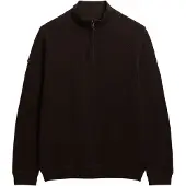 Superdry Superdrytil mænd. M6110682A Jersey Texture Half Zip brun (XXL), Casual, Bomuld
