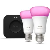 Philips Hue Startsæt: 2 x E27 pærer + Bridge Pro