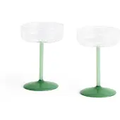HAY Tint coupe glas 20 cl 2-pak Clear-jade light green-jade dark green