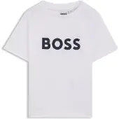 BOSS T-shirt - Hvid m. Navy - - 12 år (152) - T-Shirt