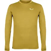 Salewa - Vandretøj - Puez Melange Dry M L/S Tee Olive Oil Melange til Unisex - Størrelse L - Gul