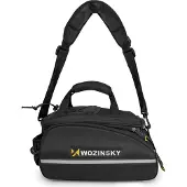 Wozinsky Stort cykelholder-tilbehørstaske 35 l + regncover sort (WBB19BK)