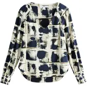 Next Bluse creme / navy / oliven