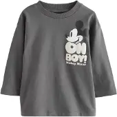 Next Shirts 'Mickey Mouse' grå / sort / offwhite