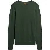 Superdry Superdrytil mænd. M6110564A Essential trøje med rund hals grøn (L), Casual, Nylon