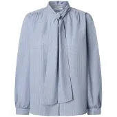 Pepe Jeans Pepe Jeanstil kvinder. PL3051285 Bluse Loratycy blå (M), Casual, Bomuld, Lange ærmer