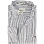 Gant Ganttil mænd. 3000230 Regular Fit Oxford-skjorte i blå, fine striber (3XL), Casual, Bomuld, Klassisk, Lange ærmer