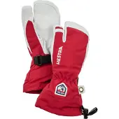 Hestra Army Leather Heli Ski, 3-finger skihandsker, junior, rød