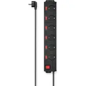 Hama 223160 6 Stikkontakter Med Afbryder Forlængerledning 1.4 M