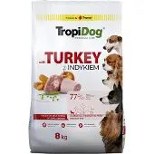 Tropidog Premium Adult Small, kalkun og ris - 2 x 8 kg