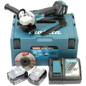 Makita DGA511RTJ - Vinkelkværn - ledningfri - 125 mm - 2x 5ah batteri og lader