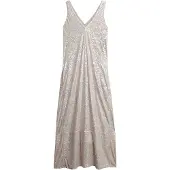 Superdry Superdrytil kvinder. W8011995A Sequin kjole sølv (XS), Sølvfarvet, Party, Polyester, Uden ærmer/stropper