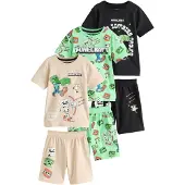 Next Nattøj 'License Minecraft' beige / mint / sort / hvid