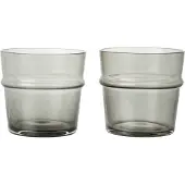 Ferm Living Boya drikkeglas lavt 30 cl 2-pak Smoked Grey