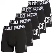 Cr7 Drenge fem pak boxershorts sort