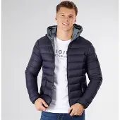 Crosshatch Herre Gattering Puffer Jakke Midnat